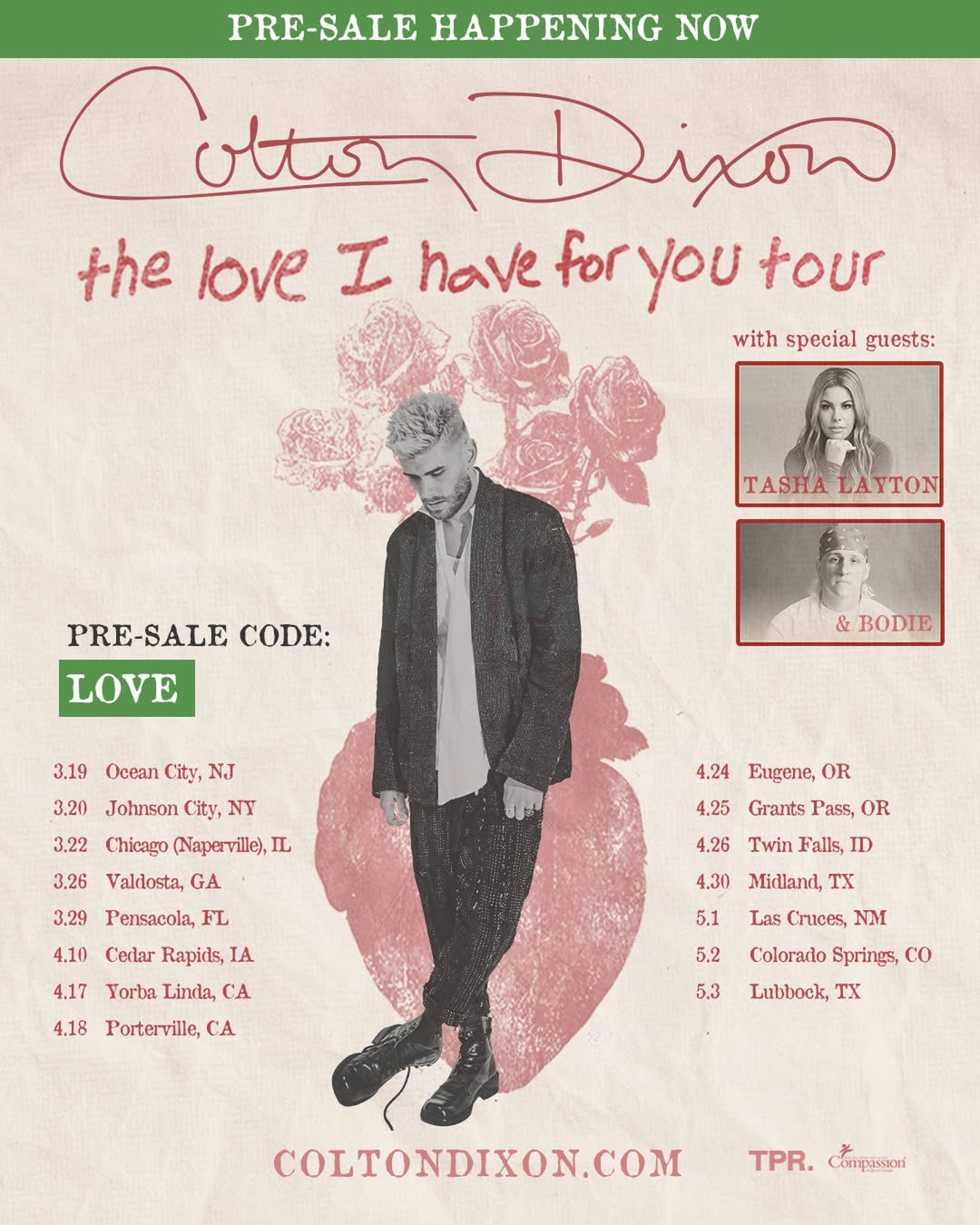 Colton Dixon The Love I Have For You Tour Poster 2026